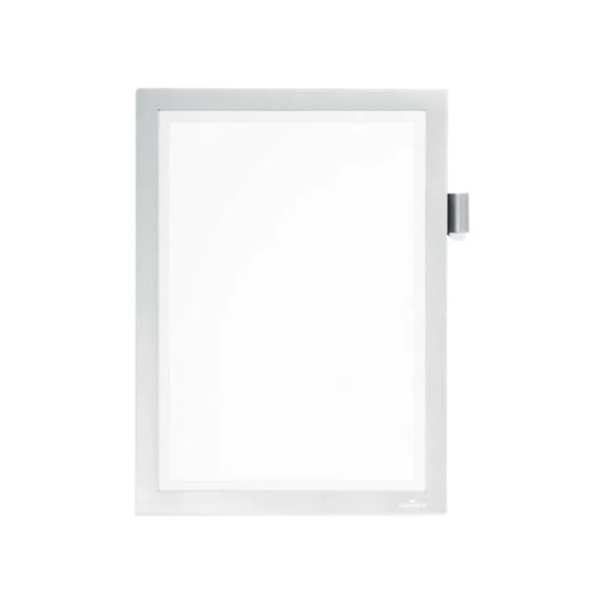 Durable Duraframe Note - Cadre d'affichage adhésif - A4 - argent - avec porte-stylo