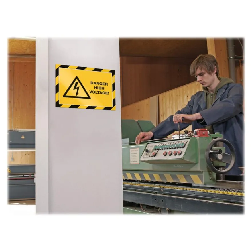 Durable Duraframe Security - 2 Cadres d'affichage bicolore - A4 - jaune/noir (encadrement magnétique)