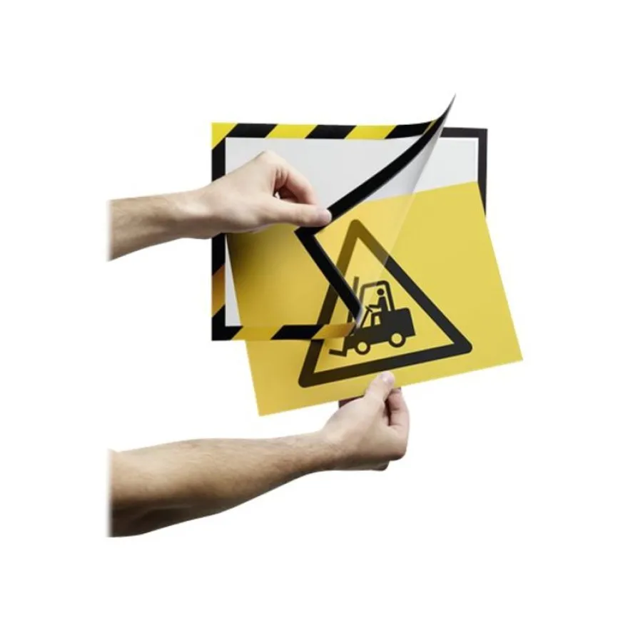 Durable Duraframe Security - 2 Cadres d'affichage bicolore - A4 - jaune/noir (encadrement magnétique)