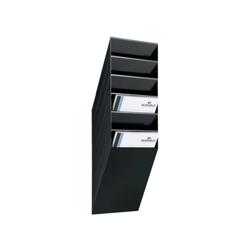 Durable Flexiboxx - Présentoir mural porte-document - 6 cases A4 portrait - noir