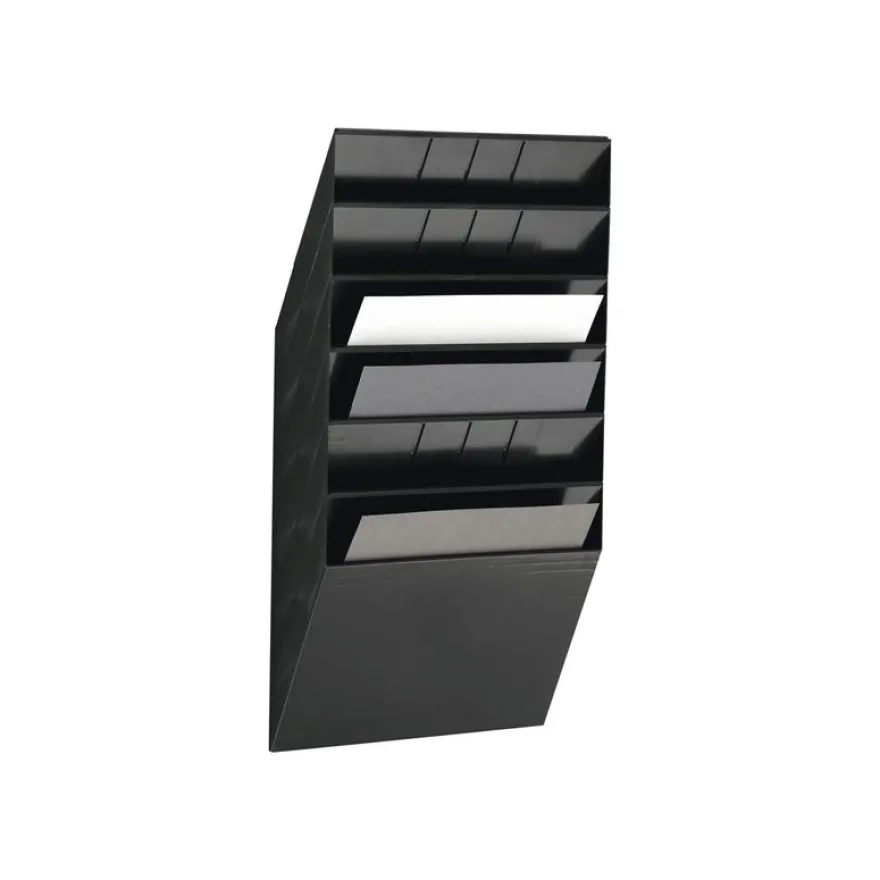 Durable Flexiboxx - Présentoir mural porte-document - 6 cases A4 paysage - noir