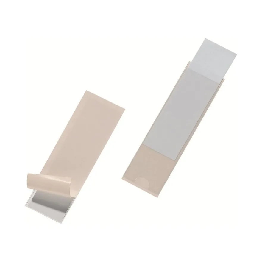DURABLE POCKETFIX - 10 Porte-étiquettes adhésives - 30 x 100 mm - transparent