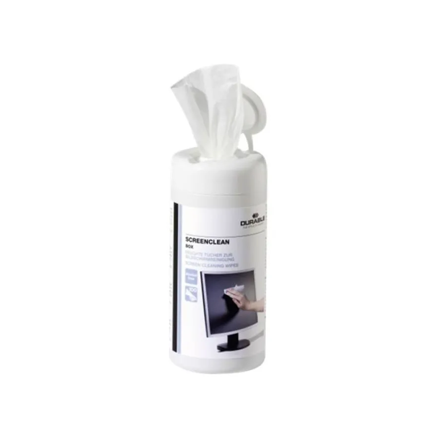 Durable Screenclean Box - boite de 100 lingettes imprégnées