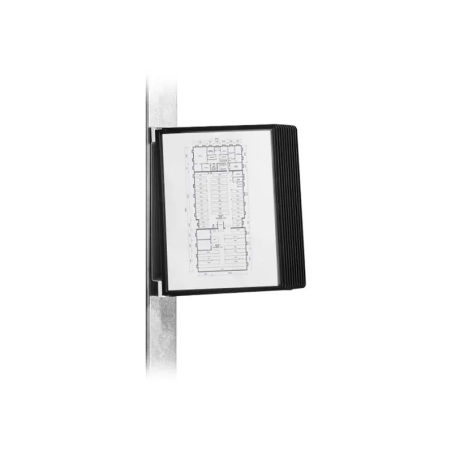 Durable Vario - Support mural magnétique avec 10 pochettes A4 - noir