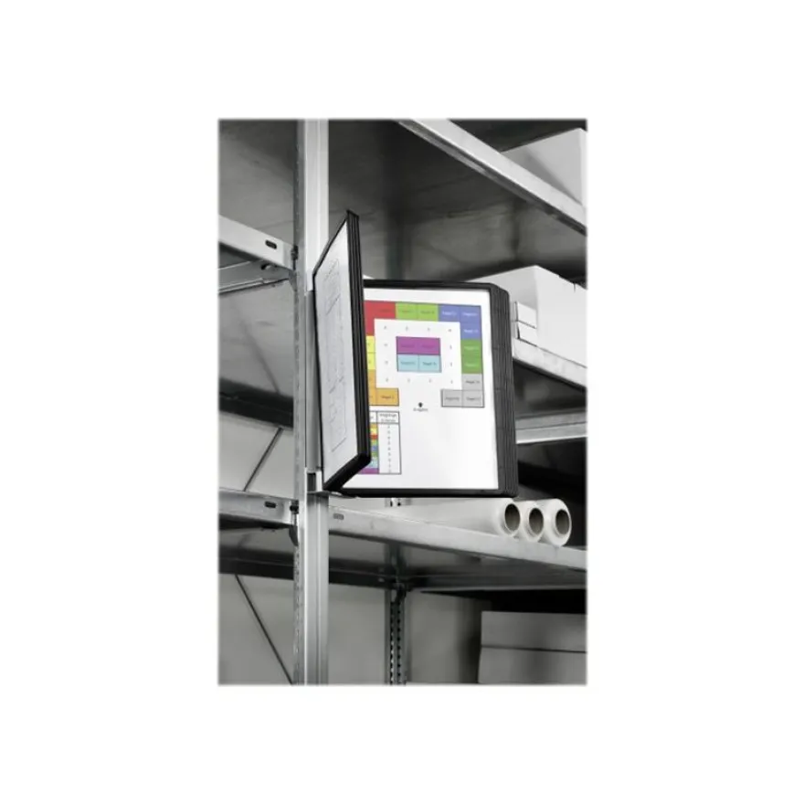 Durable Vario - Support mural magnétique avec 10 pochettes A4 - noir