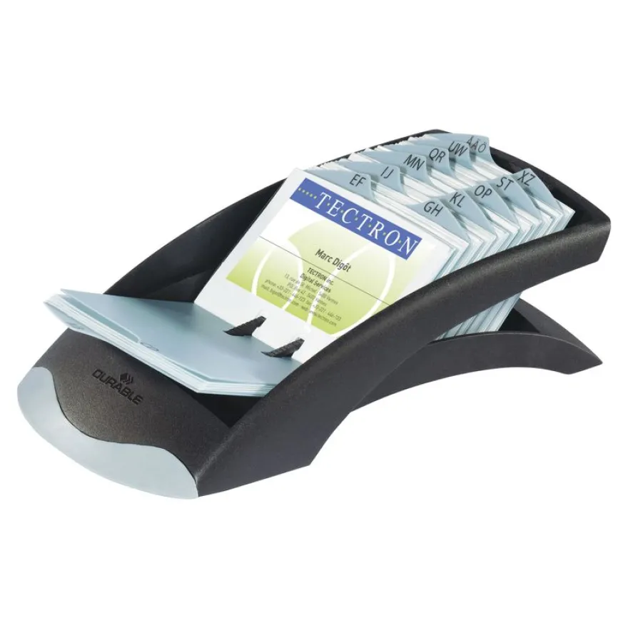 Durable Visifix Desk Vegas - Fichier de cartes de visite avec répertoire alphabétique