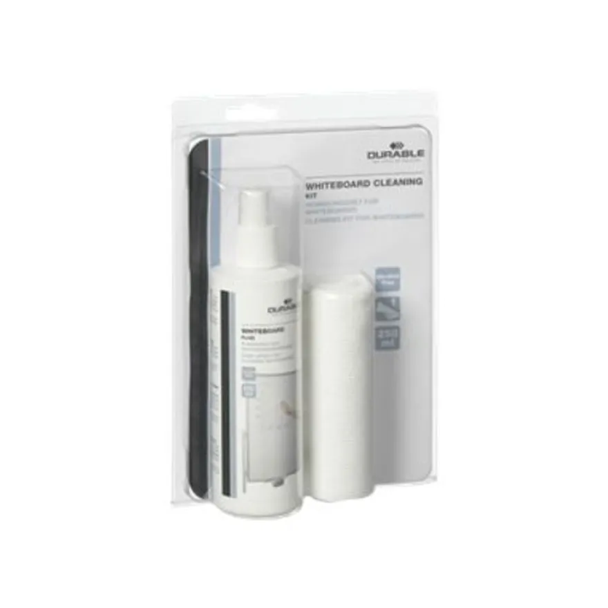 Durable Whiteboard cleaning - kit de nettoyage (vaporisateur 250 ml + 1 chiffon microfibre) pour tableau blanc