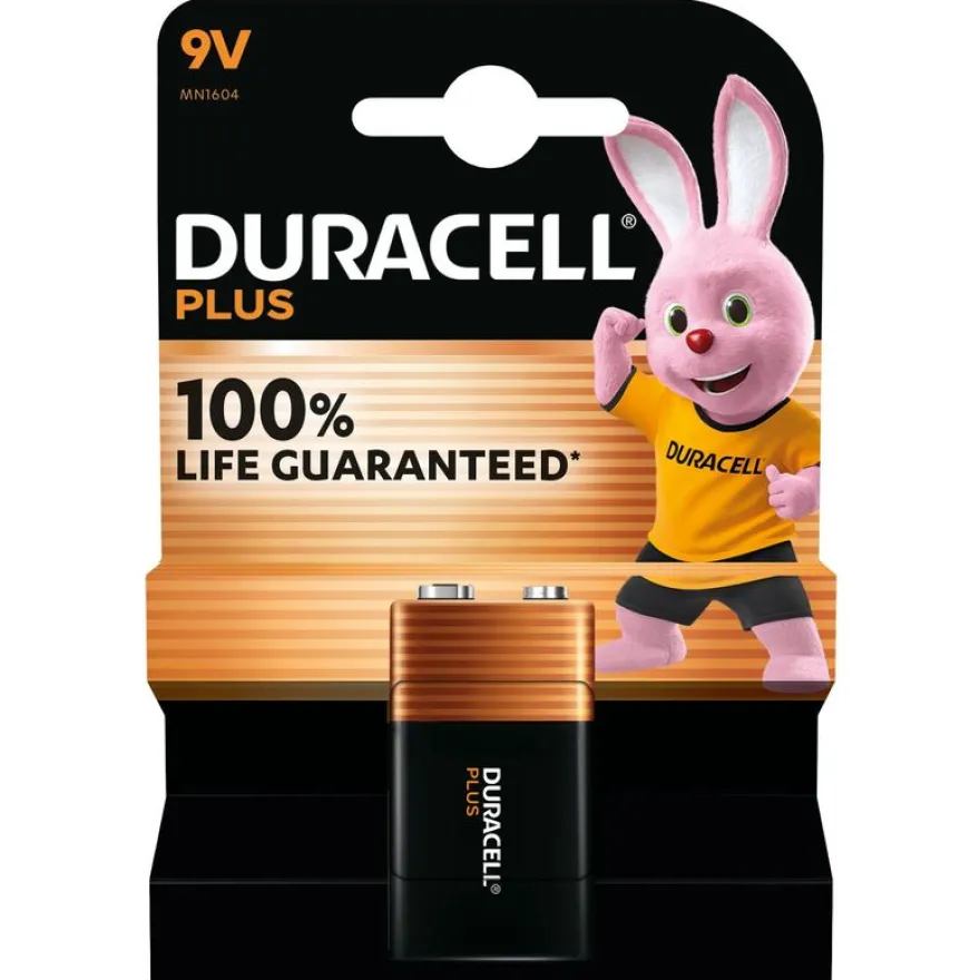 DURACELL 100% Plus - 1 pile alcalines - 9V