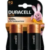 DURACELL 100% Plus - 2 piles alcalines - D LR20
