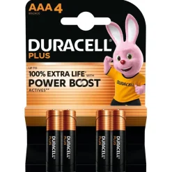 DURACELL 100% Plus - 4 piles alcalines - AAA LR03