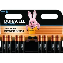 DURACELL Optimium - 8 piles alcalines - AA LR06