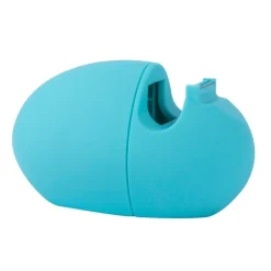 Dévidoir de ruban adhésif turquoise avec lame protégée et texture douce pour rubans de 19 mm × 33 m.