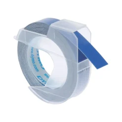 Dymo - Ruban d'étiquettes auto-adhésives 3D - 1 rouleau (9 mm x 3 m) - fond bleu brillant
