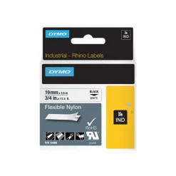 Dymo - Ruban d'étiquettes nylon flexible auto-adhésives - (19 mm x 3,5 m) - fond blanc écriture noire