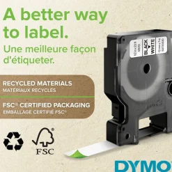 Dymo D1 - Ruban d'étiquettes auto-adhésives - 1 rouleau (6 mm x 7 m) - fond transparent écriture noire