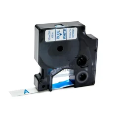 Dymo D1 - Ruban d'étiquettes auto-adhésives - 1 rouleau (12 mm x 7 m) - fond blanc écriture bleue