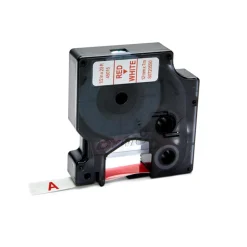Dymo D1 - Ruban d'étiquettes auto-adhésives - 1 rouleau (12 mm x 7 m) - fond blanc écriture rouge
