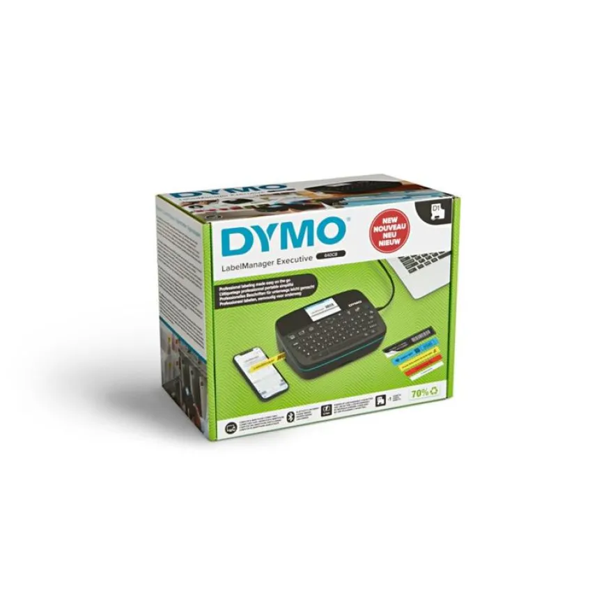 DYMO LabelMANAGER 640CB - Étiqueteuse - Noir et blanc - transfert thermique - Rouleau (2,4 cm) - Bluetooth, USB-C - noir