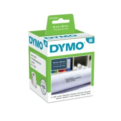 Dymo LabelWriter - Ruban d'étiquettes auto-adhésives - 2 rouleaux de 260 étiquettes (36 x 89 mm) - fond blanc écriture noire