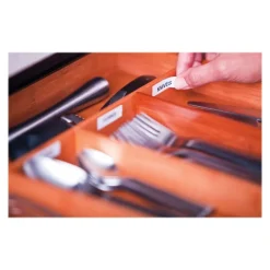Dymo LetraTAG - Ruban d'étiquettes plastique auto-adhésives - 1 rouleau (12 mm x 4 m) - fond blanc écriture noire