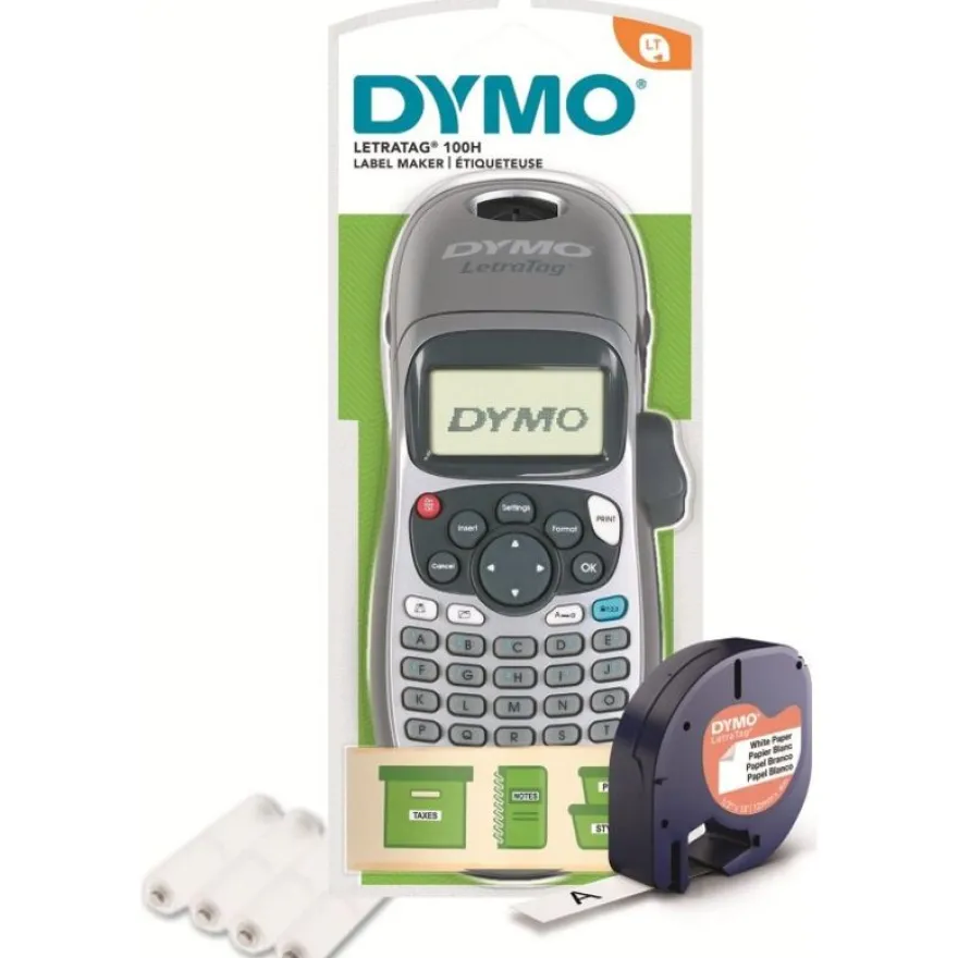 Dymo LetraTag LT-100H - Étiqueteuse - imprimante d'étiquettes monochrome - impression par transfert thermique - édition argent