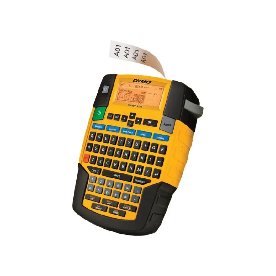 DYMO Rhino 4200 Kit - étiqueteuse - imprimante d'étiquettes monochrome - impression par transfert thermique - 12 à 19 mm - + malette + rubans