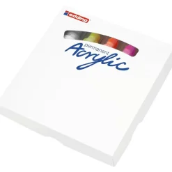 Edding 5000 - Pack de 5 Marqueurs acryliques - jaune fluo, orange fluo, rose néon, noir profond, blanc