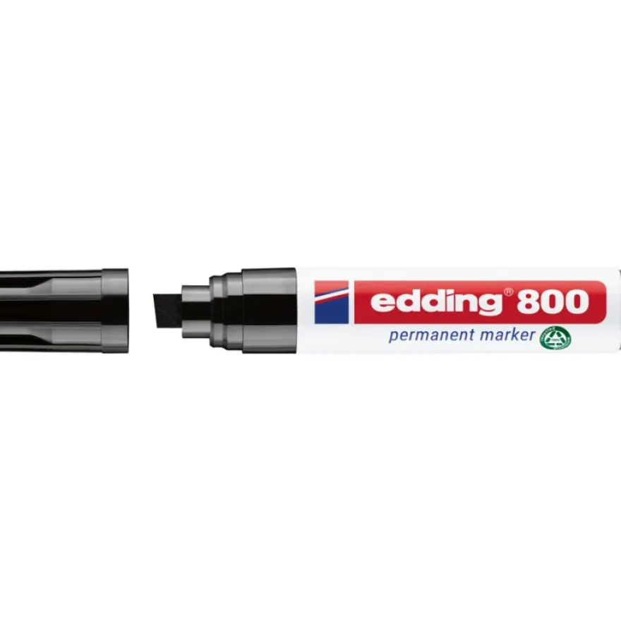 Edding - Blister de 1 Marqueur Permanent en Aluminium recyclé e-800XL Noir - Pointe Extra Large 4-12 mm