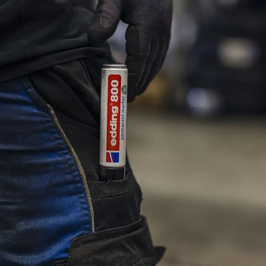 Edding - Blister de 1 Marqueur Permanent en Aluminium recyclé e-800XL Noir - Pointe Extra Large 4-12 mm