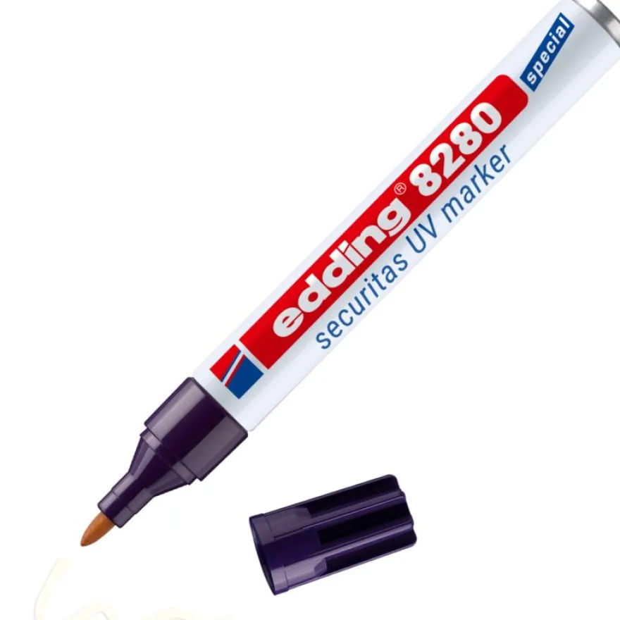 Edding - Blister de 1 Marqueur à encre UV en Aluminium recyclé e-8280 Transparent - Pointe Ogive 1,5-3 mm