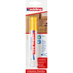 Edding - Blister de 1 Marqueur Industriel e-950 Jaune - Pâte couvrante colorée 10 mm