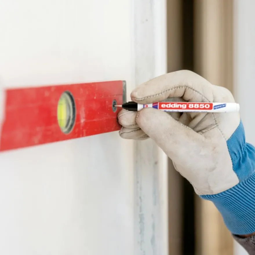 edding - Blister de 1 Marqueur Charpentier de Précision e-8850 Noir - Pointe longue et fine 1 mm