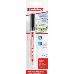 edding - Blister de 1 Marqueur pour Surgelés e-8000 Noir - Pointe fine 1 mm