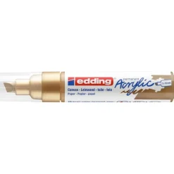 Edding - Marqueur Acrylique e-5000 Or précieux Mat - Pointe Large Biseautée 5-10 mm
