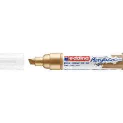 Edding - Marqueur Acrylique e-5000 Or précieux Mat - Pointe Large Biseautée 5-10 mm