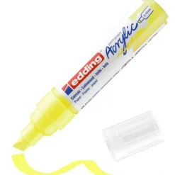 Edding - Marqueur Acrylique e-5000 Jaune Fluo Mat - Pointe Large Biseautée 5-10 mm