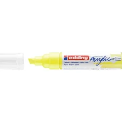 Edding - Marqueur Acrylique e-5000 Jaune Fluo Mat - Pointe Large Biseautée 5-10 mm