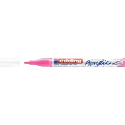 Edding - Marqueur Acrylique e-5300 Rose Fluo Mat - Pointe Ogive fine 1-2 mm