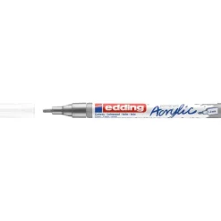 Edding - Marqueur Acrylique e-5300 Argent précieux Mat - Pointe Ogive fine 1-2 mm