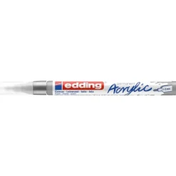 Edding - Marqueur Acrylique e-5300 Argent précieux Mat - Pointe Ogive fine 1-2 mm