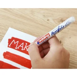 Edding - Marqueur Acrylique e-5300 Rouge trafic Mat - Pointe Ogive fine 1-2 mm