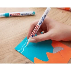 Edding - Marqueur Acrylique e-5300 Rouge trafic Mat - Pointe Ogive fine 1-2 mm