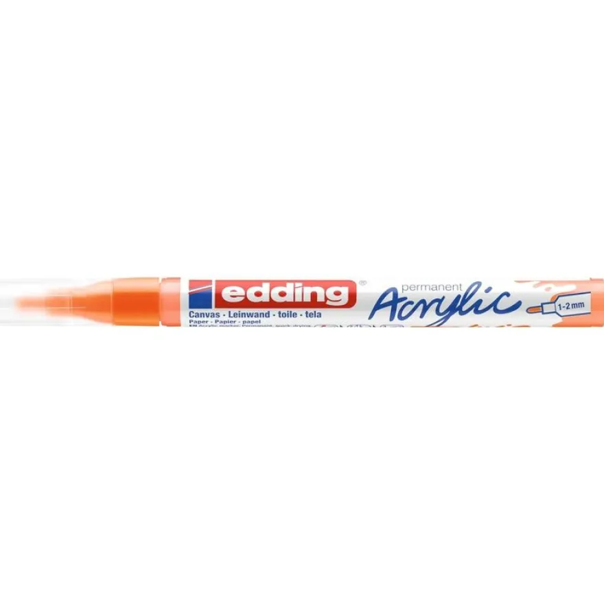 Edding - Marqueur Acrylique e-5300 Orange Fluo Mat - Pointe Ogive fine 1-2 mm