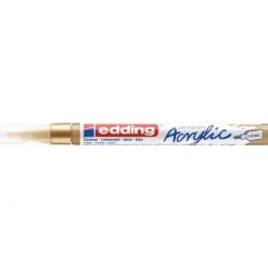 Edding - Marqueur Acrylique e-5300 Or précieux Mat - Pointe Ogive fine 1-2 mm