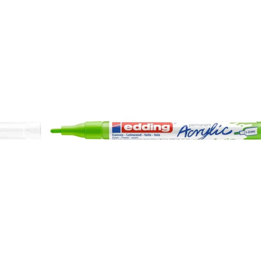 Edding - Marqueur Acrylique e-5300 Vert jaune Mat - Pointe Ogive fine 1-2 mm