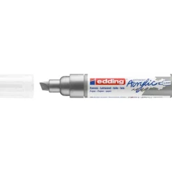 Edding - Marqueur Acrylique e-5000 Argent précieux Mat - Pointe Large Biseautée 5-10 mm