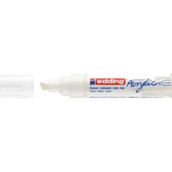 Edding - Marqueur Acrylique e-5000 Blanc trafic Mat - Pointe Large Biseautée 5-10 mm