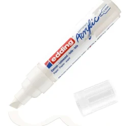 Edding - Marqueur Acrylique e-5000 Blanc trafic Mat - Pointe Large Biseautée 5-10 mm