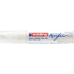 Edding - Marqueur Acrylique e-5000 Blanc trafic Mat - Pointe Large Biseautée 5-10 mm