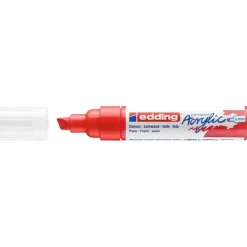Edding - Marqueur Acrylique e-5000 Rouge trafic Mat - Pointe Large Biseautée 5-10 mm